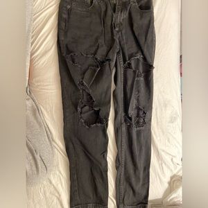 Black Ripped Mom Jeans from Aeropostale